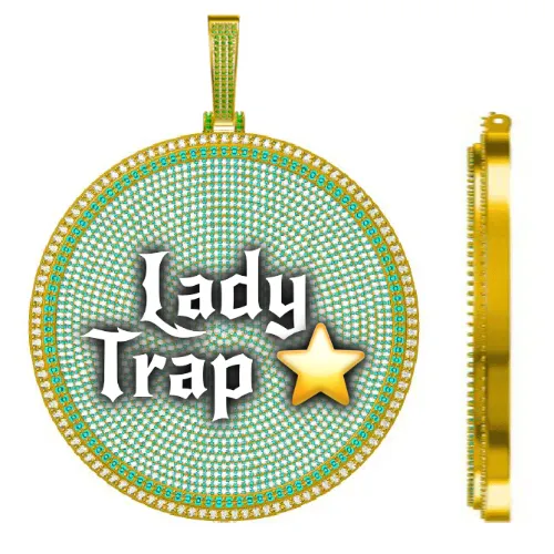 CUSTOM LETTER NECKLACE 3D BIG DISC sold by The GUU Shop