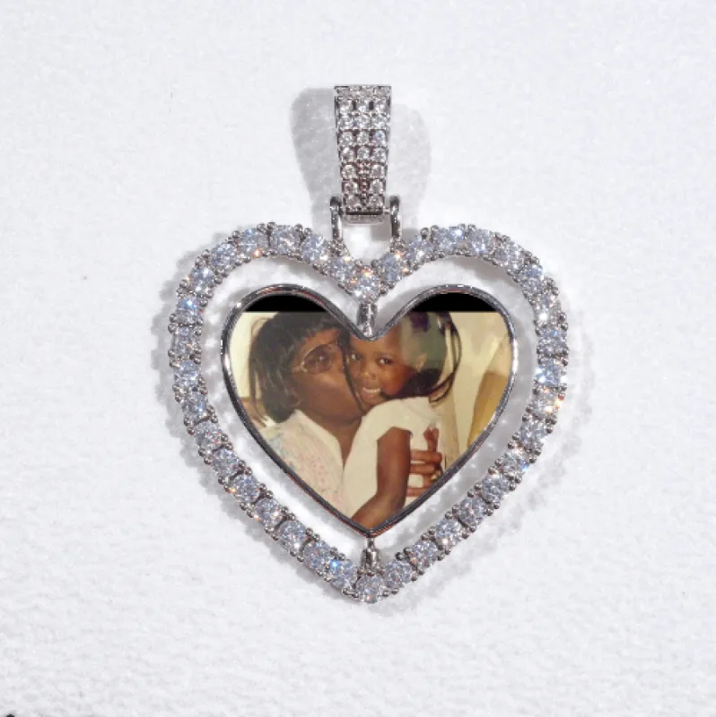 3D Spinning 2-Faced Heart Custom Picture Pendant sold by The GUU Shop