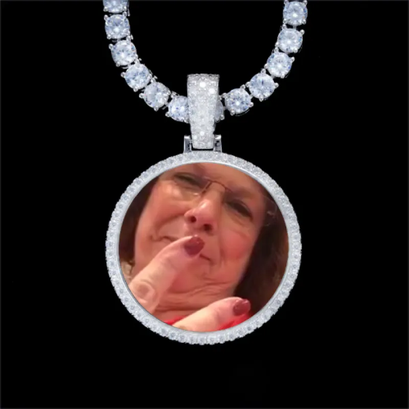 925S & VVS Moissanite 3D Circle Custom Picture Pendant sold by The GUU Shop