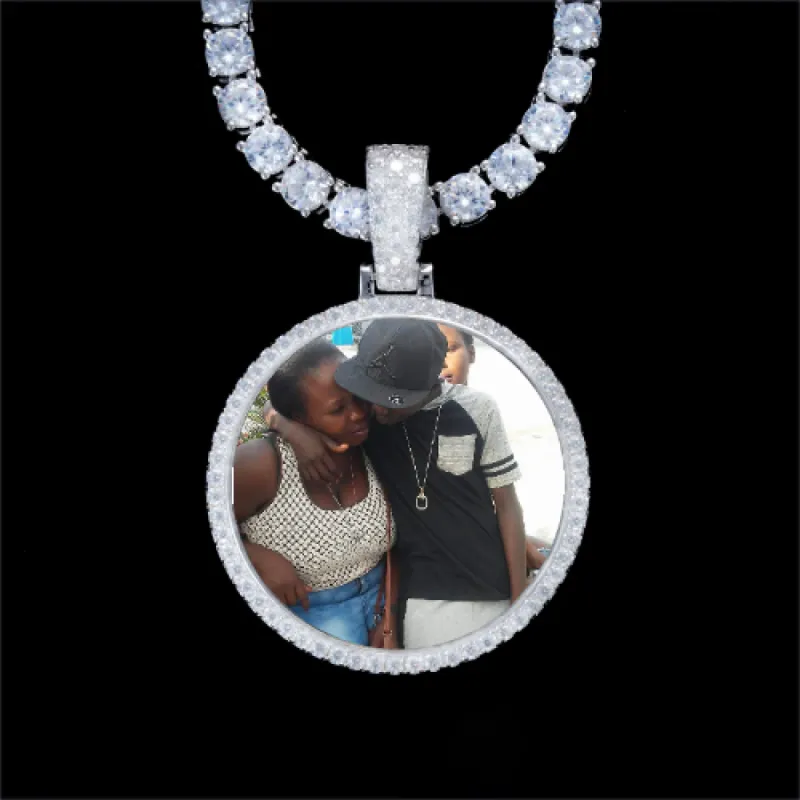 925S & VVS Moissanite 3D Circle Custom Picture Pendant sold by The GUU Shop