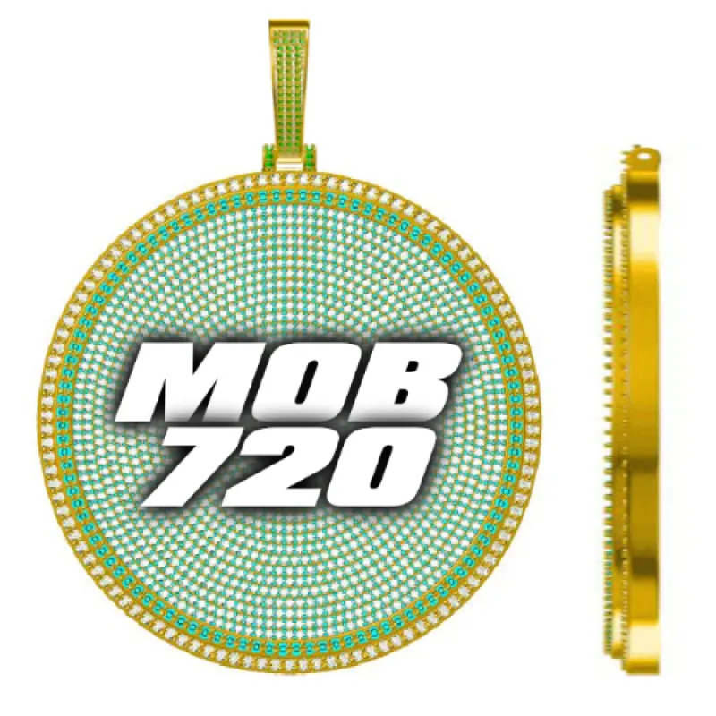 CUSTOM LETTER NECKLACE 3D BIG DISC sold by The GUU Shop