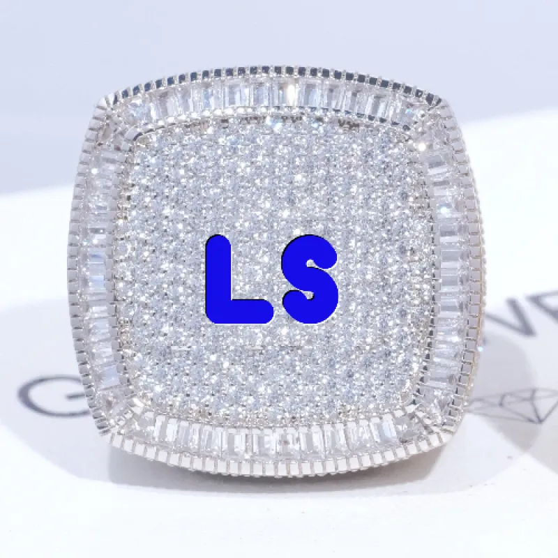 CUSTOM LETTER 3D ICED RING sold by The GUU Shop