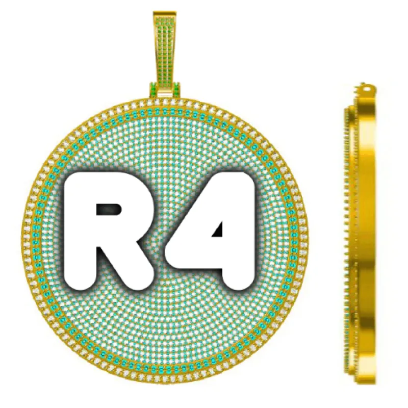 CUSTOM LETTER NECKLACE 3D BIG DISC made by The GUU Shop