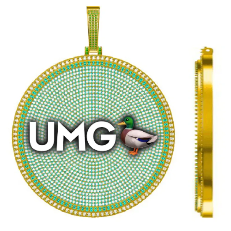 CUSTOM LETTER NECKLACE 3D BIG DISC sold by The GUU Shop