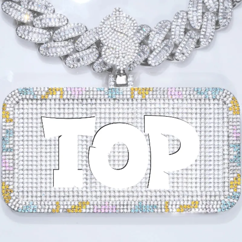 CUSTOM LETTER NECKLACE 3D COLORFUL SQUARE sold by The GUU Shop