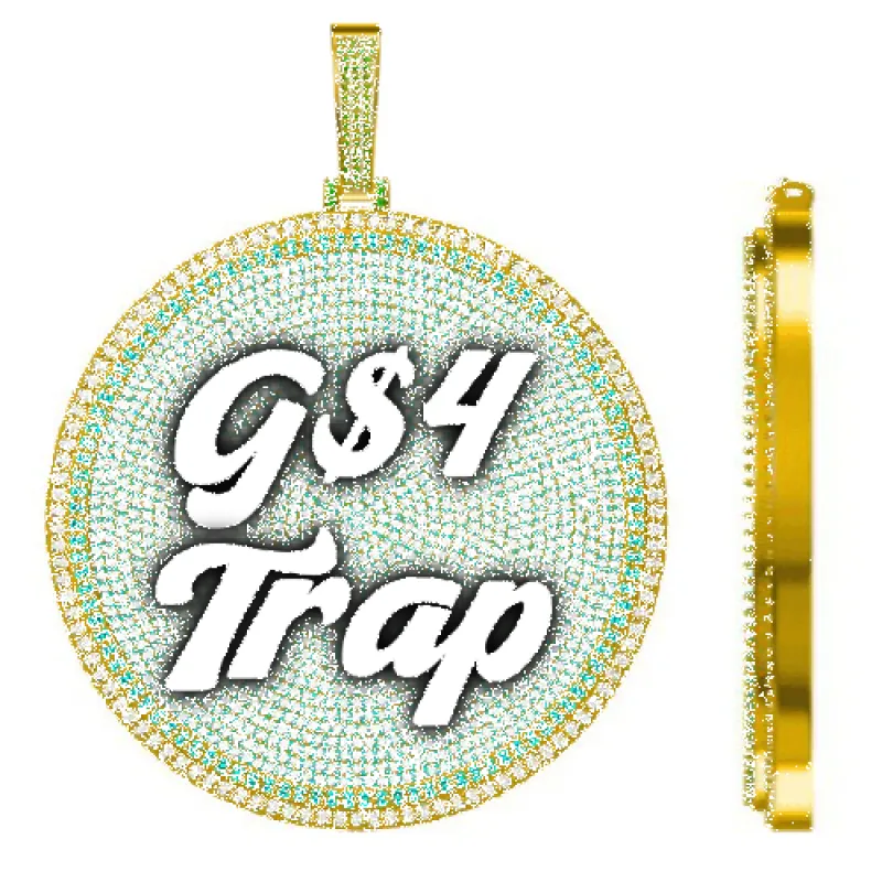 CUSTOM LETTER NECKLACE 3D BIG DISC sold by The GUU Shop