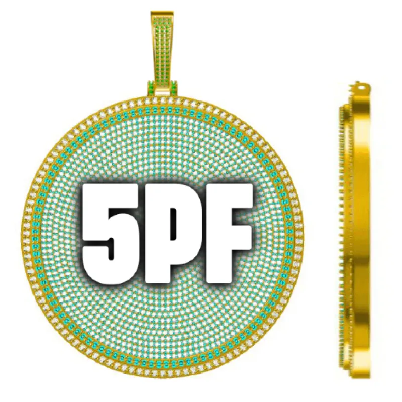 CUSTOM LETTER NECKLACE 3D BIG DISC sold by The GUU Shop