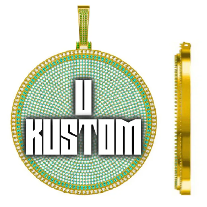 CUSTOM LETTER NECKLACE 3D BIG DISC sold by The GUU Shop