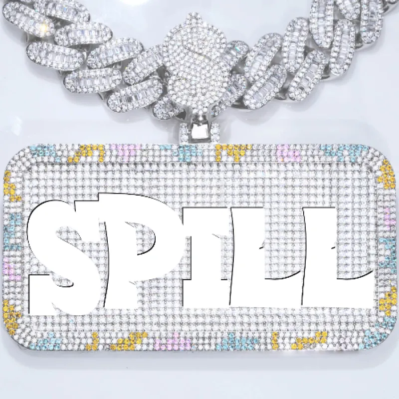 CUSTOM LETTER NECKLACE 3D COLORFUL SQUARE sold by The GUU Shop