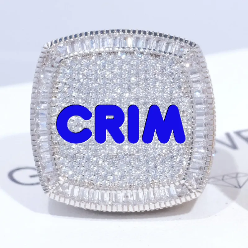 CUSTOM LETTER 3D ICED RING sold by The GUU Shop