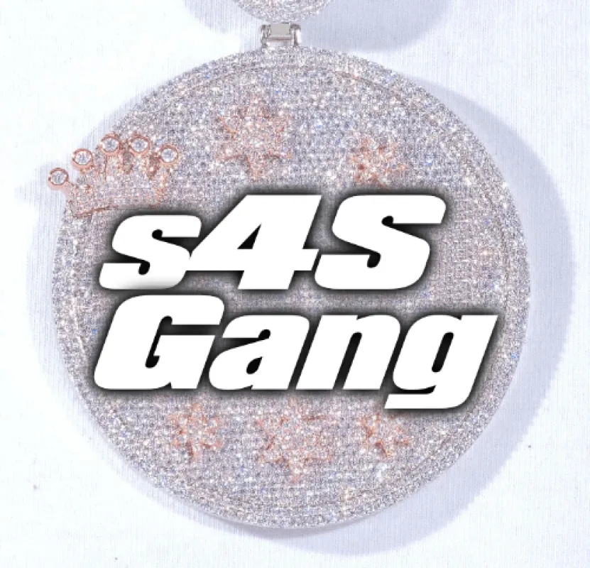 CUSTOM LETTER NECKLACE 3D BIG CROWN DISC sold by The GUU Shop