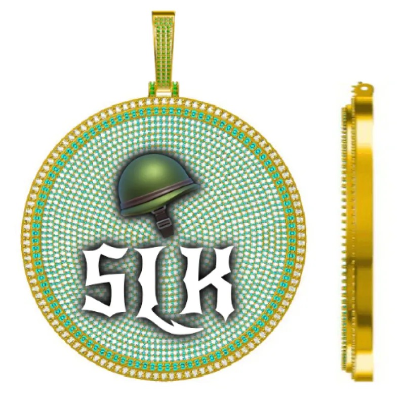 CUSTOM LETTER NECKLACE 3D BIG DISC sold by The GUU Shop