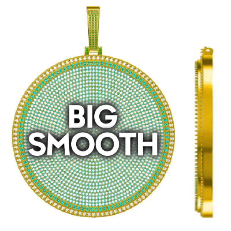 CUSTOM LETTER NECKLACE 3D BIG DISC sold by The GUU Shop