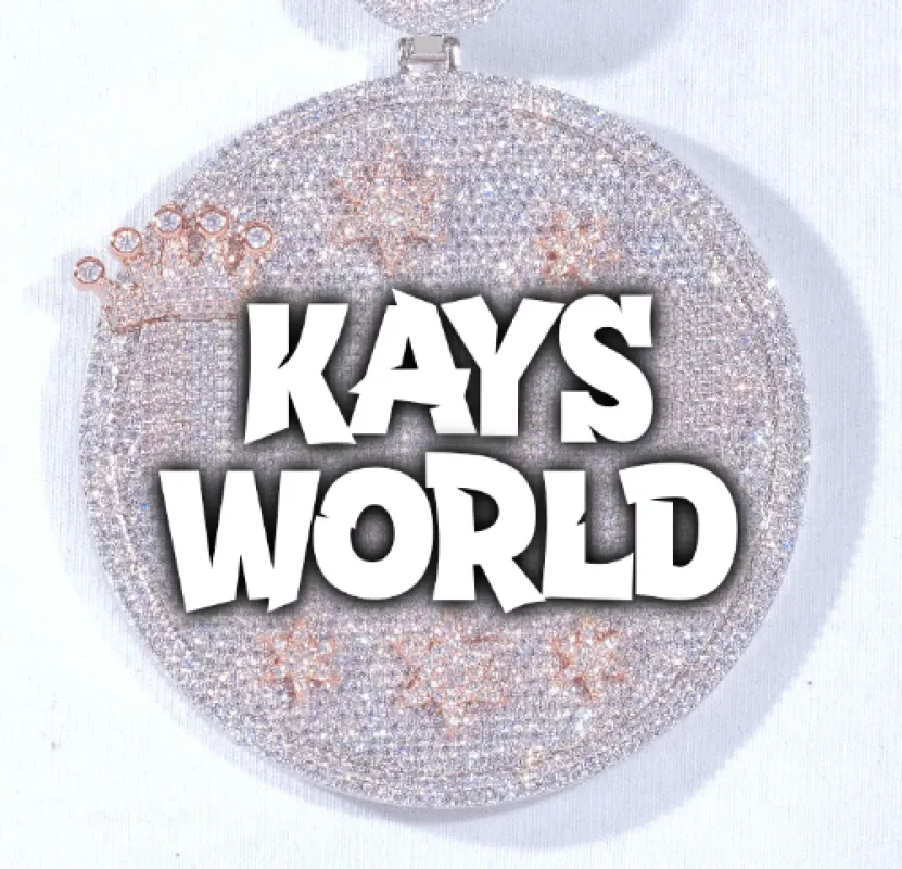 CUSTOM LETTER NECKLACE 3D BIG CROWN DISC made by The GUU Shop