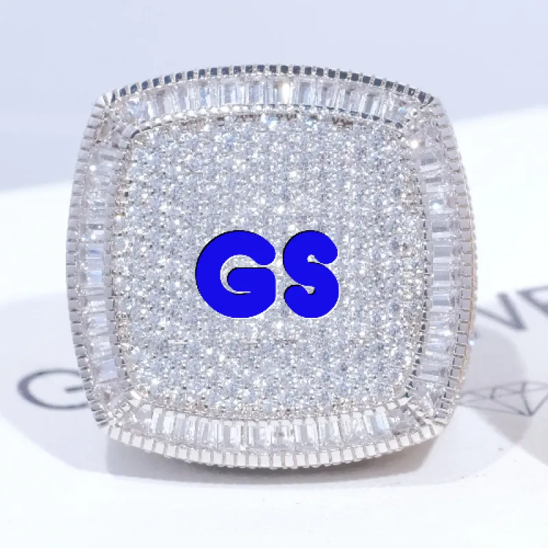 CUSTOM LETTER 3D ICED RING sold by The GUU Shop