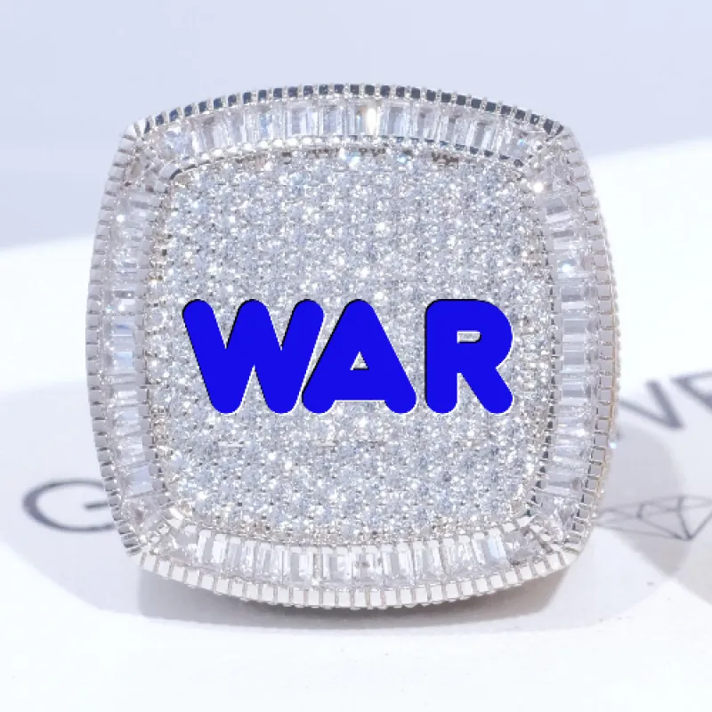 CUSTOM LETTER 3D ICED RING sold by The GUU Shop