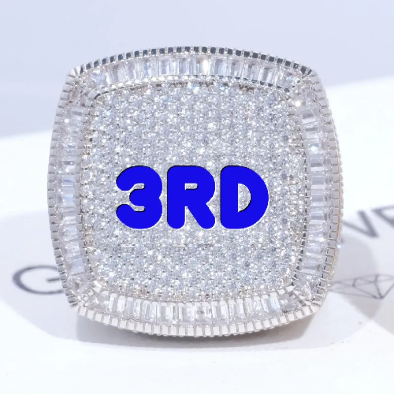 CUSTOM LETTER 3D ICED RING sold by The GUU Shop