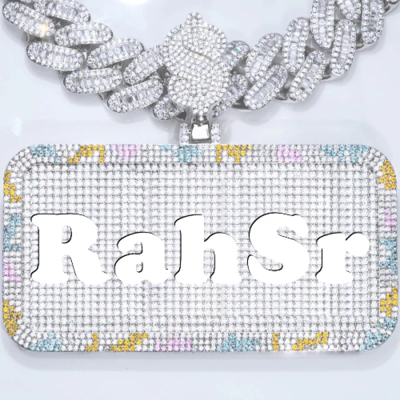 CUSTOM LETTER NECKLACE 3D COLORFUL SQUARE sold by The GUU Shop