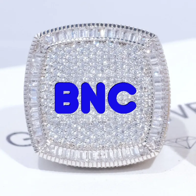 CUSTOM LETTER 3D ICED RING sold by The GUU Shop