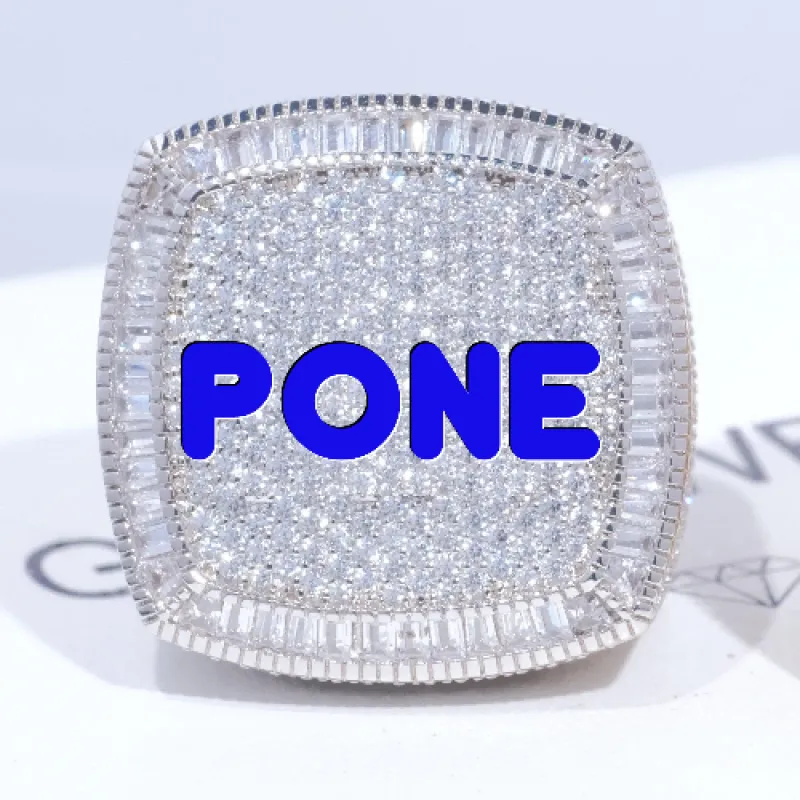 CUSTOM LETTER 3D ICED RING sold by The GUU Shop