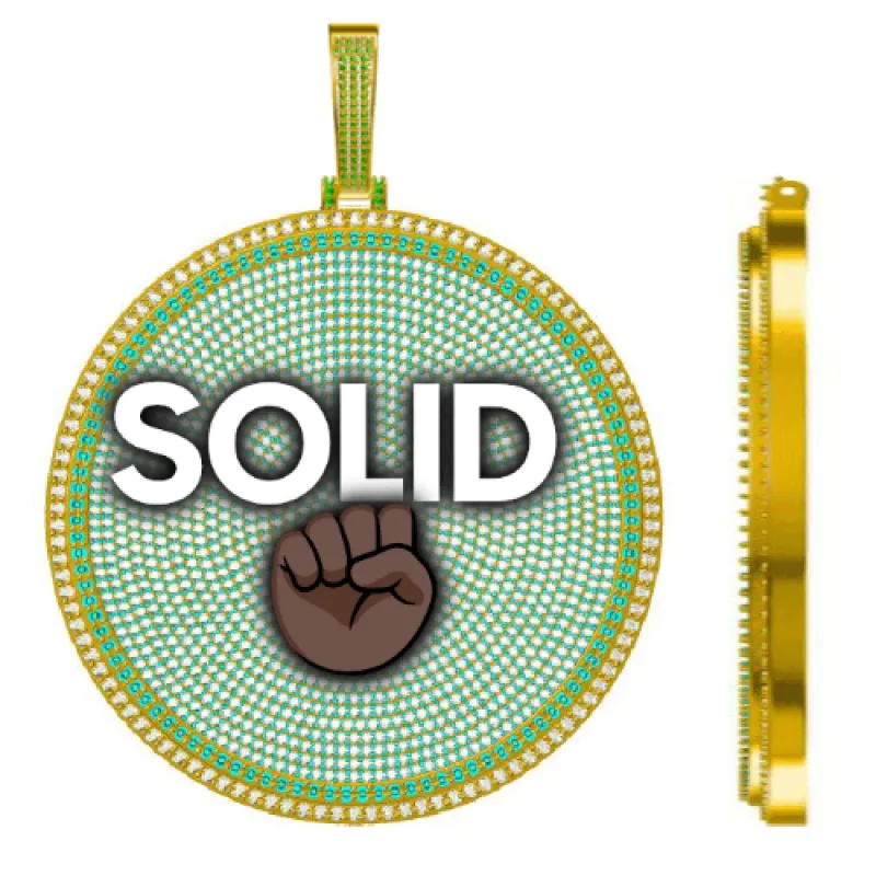 CUSTOM LETTER NECKLACE 3D BIG DISC sold by The GUU Shop