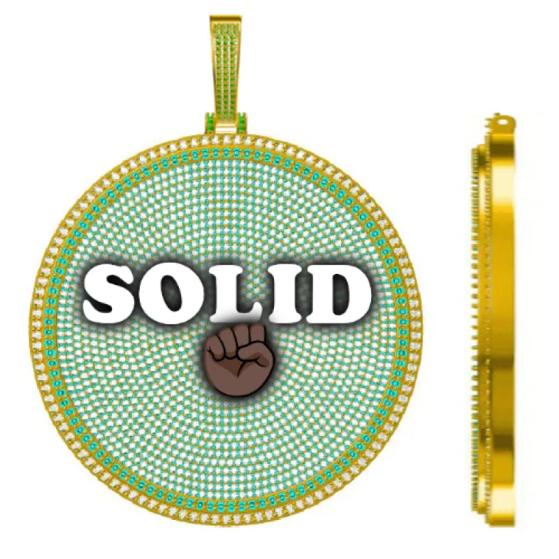 CUSTOM LETTER NECKLACE 3D BIG DISC sold by The GUU Shop