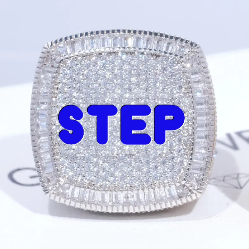 CUSTOM LETTER 3D ICED RING sold by The GUU Shop