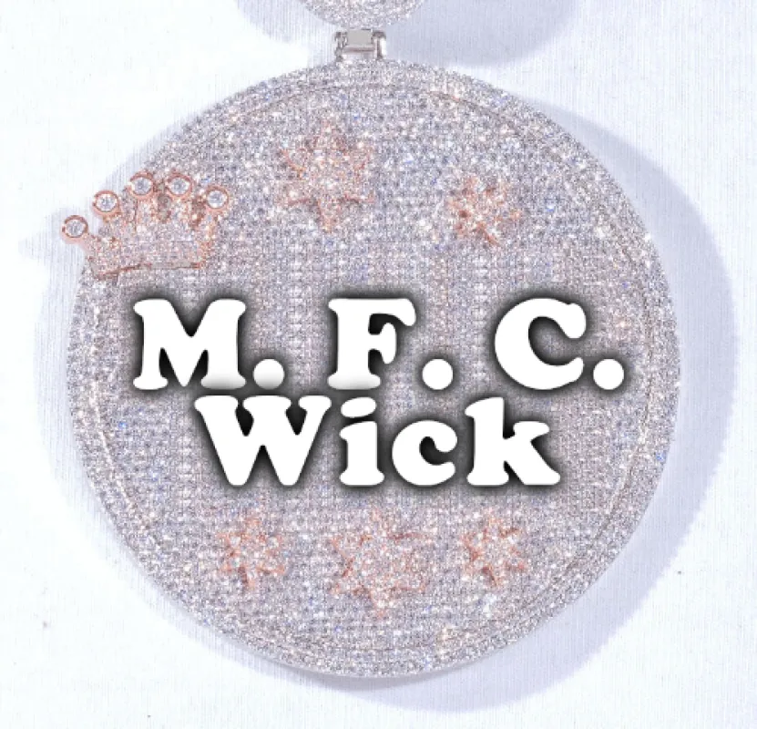 CUSTOM LETTER NECKLACE 3D BIG CROWN DISC sold by The GUU Shop