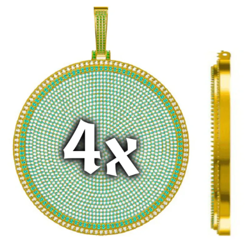 CUSTOM LETTER NECKLACE 3D BIG DISC sold by The GUU Shop