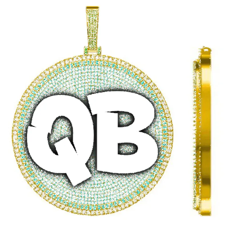 CUSTOM LETTER NECKLACE 3D BIG DISC sold by The GUU Shop