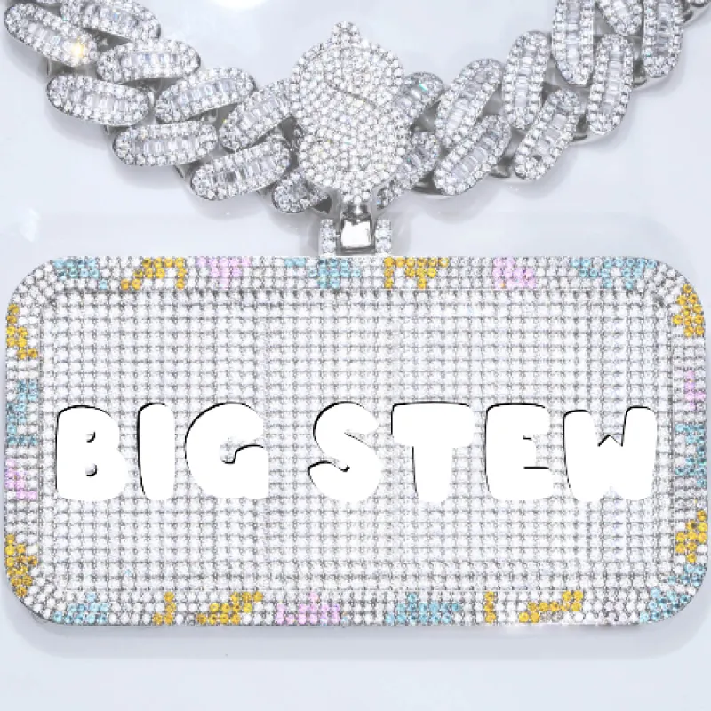 CUSTOM LETTER NECKLACE 3D COLORFUL SQUARE sold by The GUU Shop