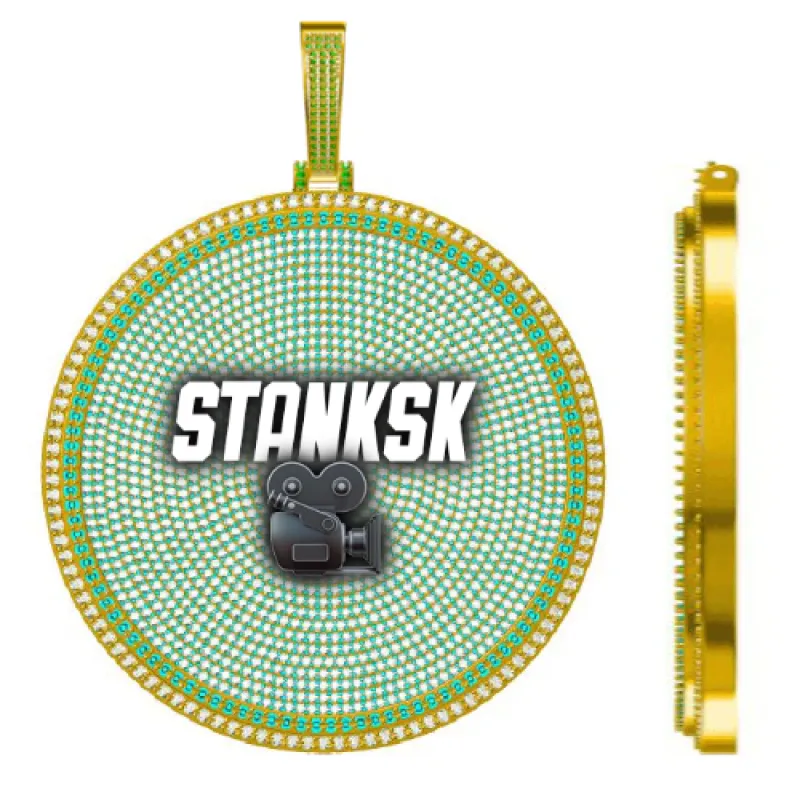 CUSTOM LETTER NECKLACE 3D BIG DISC sold by The GUU Shop