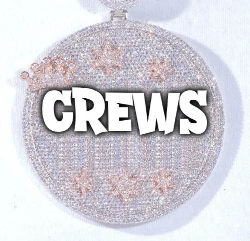 CUSTOM LETTER NECKLACE 3D BIG CROWN DISC sold by The GUU Shop