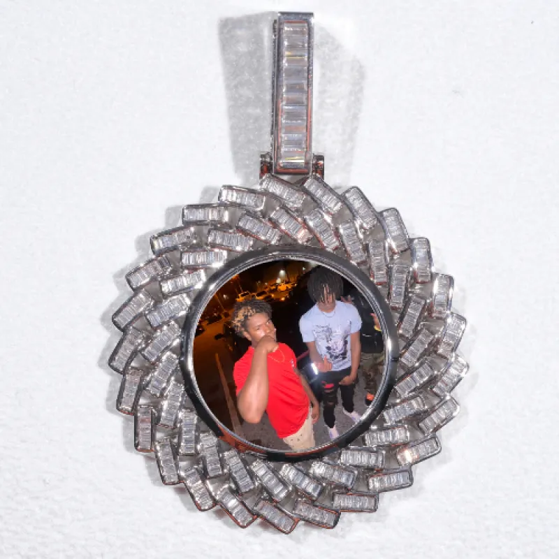 Large 3D Baguette Custom Picture Pendant sold by The GUU Shop