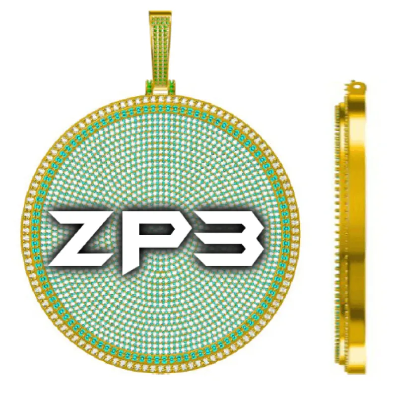 CUSTOM LETTER NECKLACE 3D BIG DISC sold by The GUU Shop