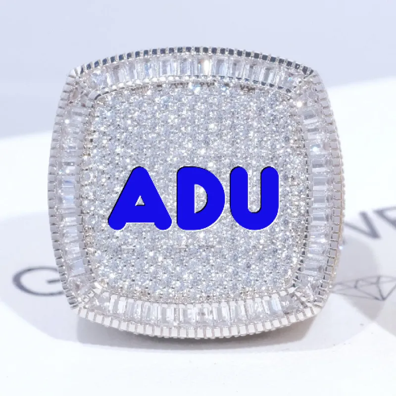 CUSTOM LETTER 3D ICED RING sold by The GUU Shop