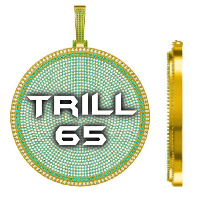 CUSTOM LETTER NECKLACE 3D BIG DISC sold by The GUU Shop