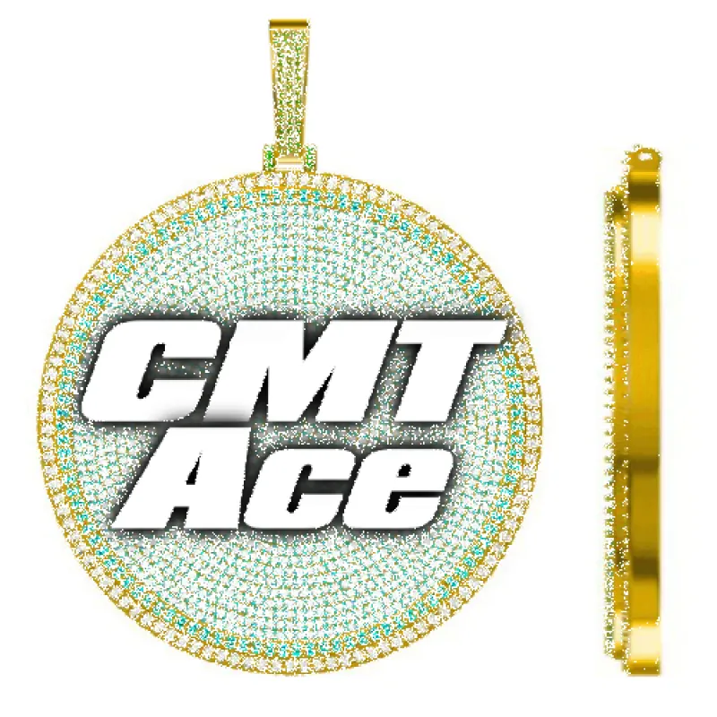 CUSTOM LETTER NECKLACE 3D BIG DISC sold by The GUU Shop