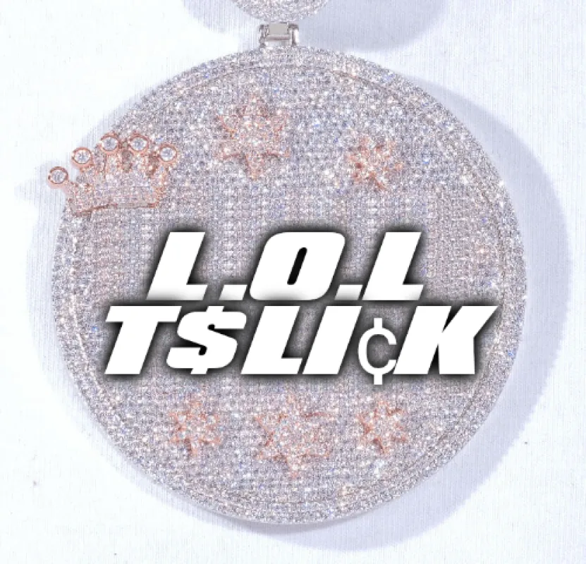 CUSTOM LETTER NECKLACE 3D BIG CROWN DISC sold by The GUU Shop