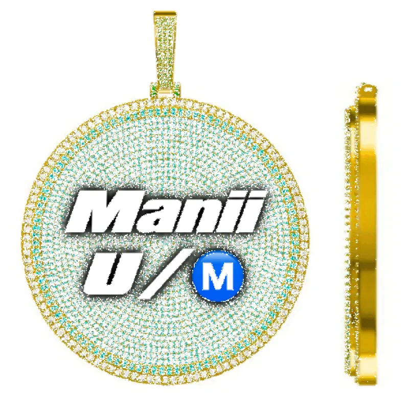 CUSTOM LETTER NECKLACE 3D BIG DISC sold by The GUU Shop