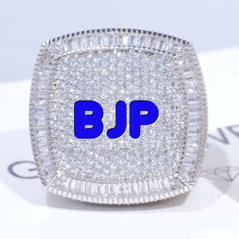 CUSTOM LETTER 3D ICED RING sold by The GUU Shop