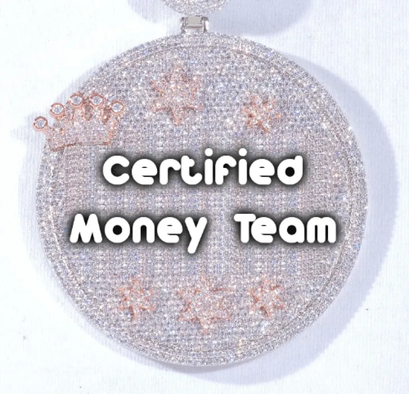 CUSTOM LETTER NECKLACE 3D BIG CROWN DISC sold by The GUU Shop