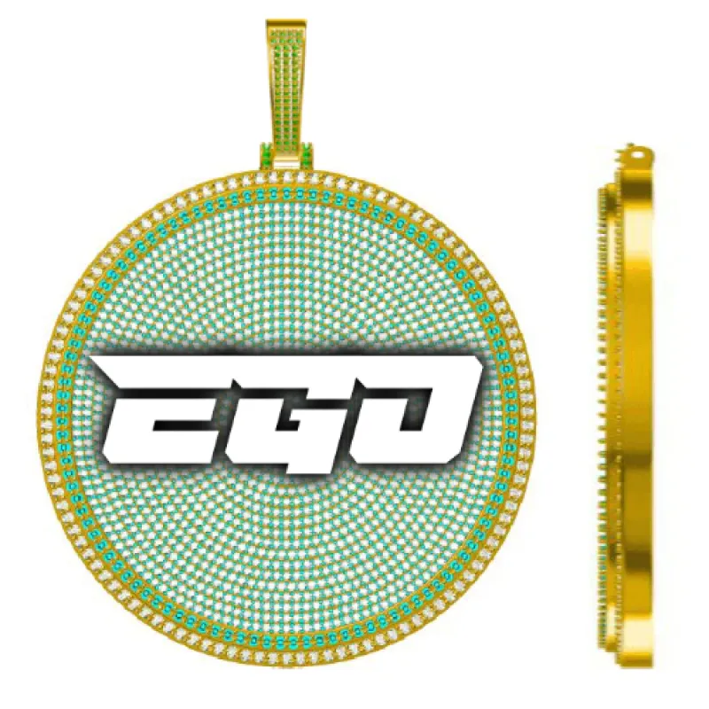 CUSTOM LETTER NECKLACE 3D BIG DISC sold by The GUU Shop