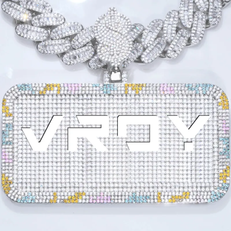 CUSTOM LETTER NECKLACE 3D COLORFUL SQUARE made by The GUU Shop