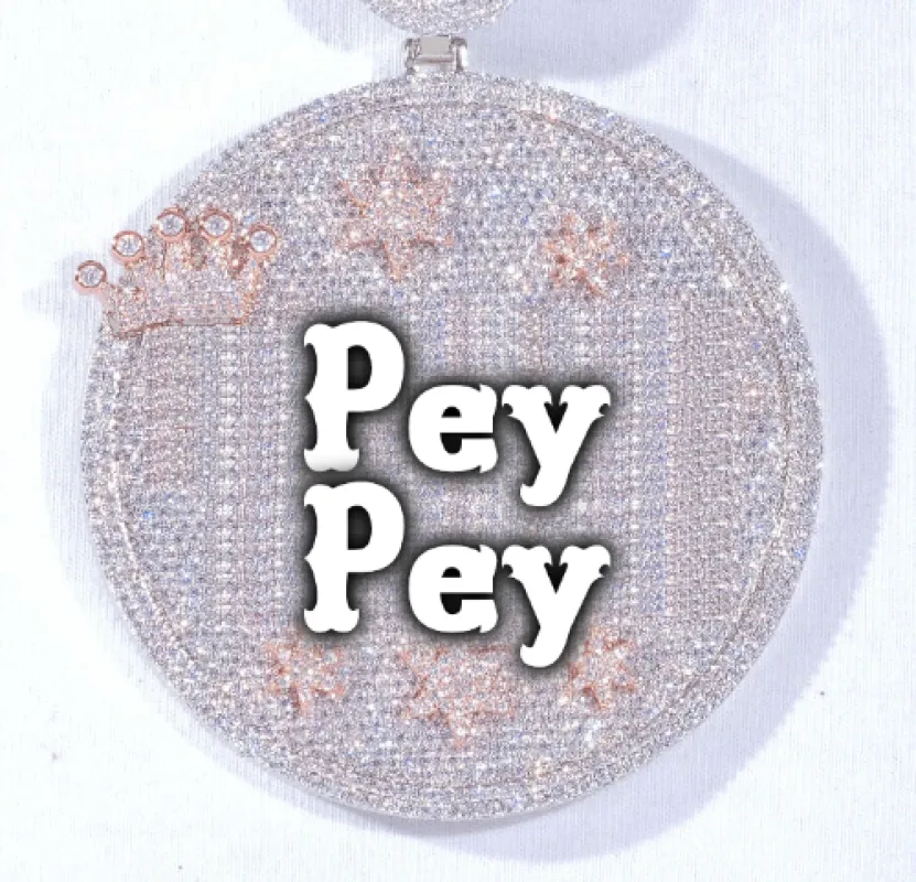 CUSTOM LETTER NECKLACE 3D BIG CROWN DISC sold by The GUU Shop