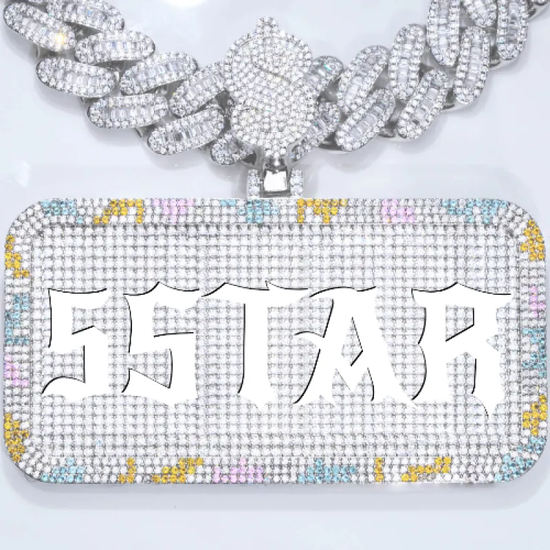 CUSTOM LETTER NECKLACE 3D COLORFUL SQUARE sold by The GUU Shop