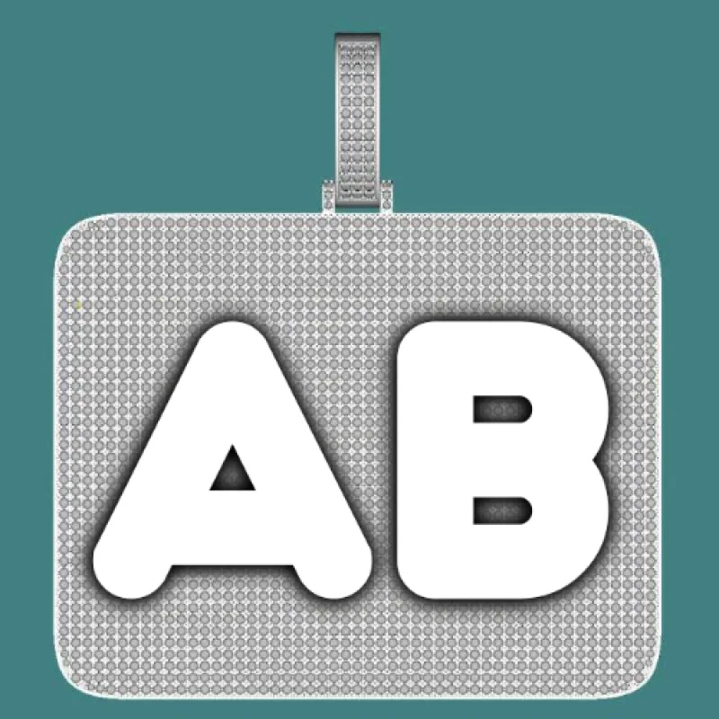 CUSTOM LETTER NECKLACE 3D BIG SQUARE sold by The GUU Shop