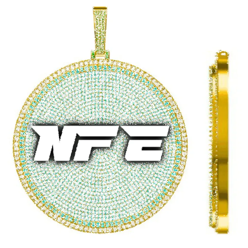 CUSTOM LETTER NECKLACE 3D BIG DISC sold by The GUU Shop