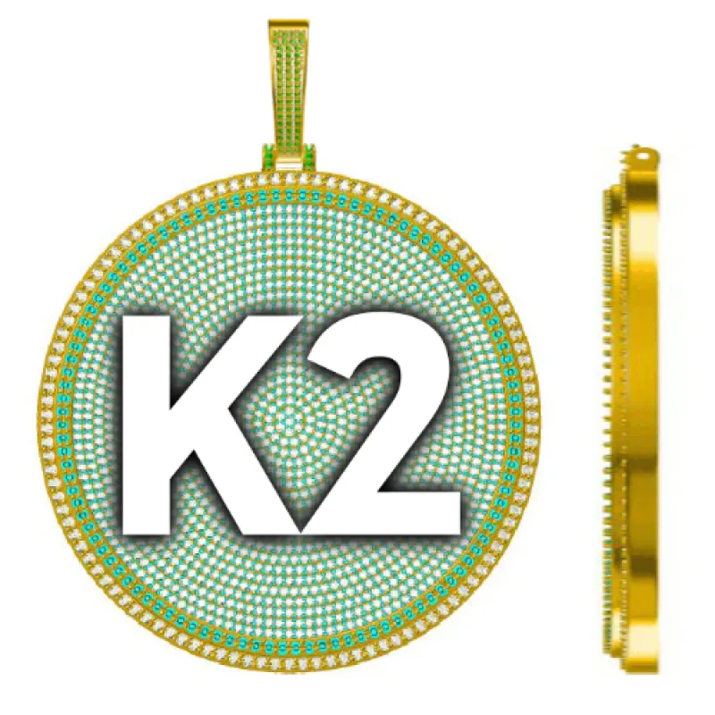 CUSTOM LETTER NECKLACE 3D BIG DISC sold by The GUU Shop