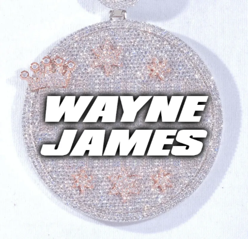 CUSTOM LETTER NECKLACE 3D BIG CROWN DISC sold by The GUU Shop